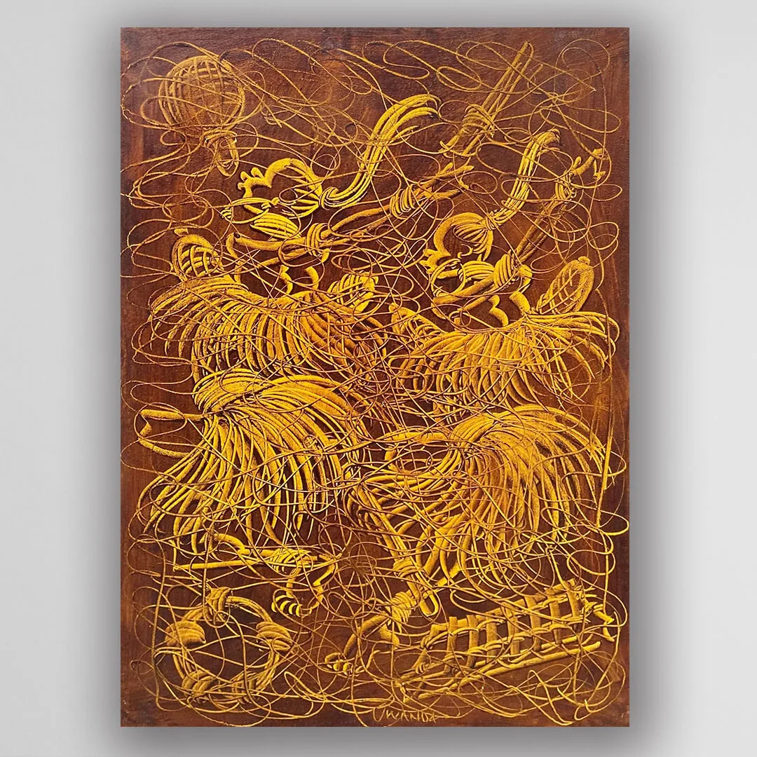 非洲藝術畫作《狂舞 U801》坦尚尼亞 tinga tinga 畫家 Uwanda 手繪 - 凡卡藝廊

